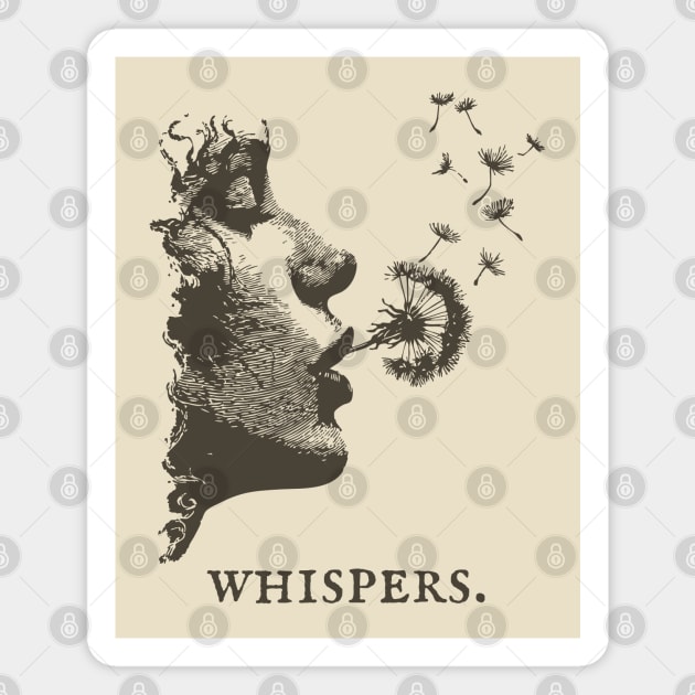 Whispers Dandelion Silhouette Illustration Magnet by TuncGK